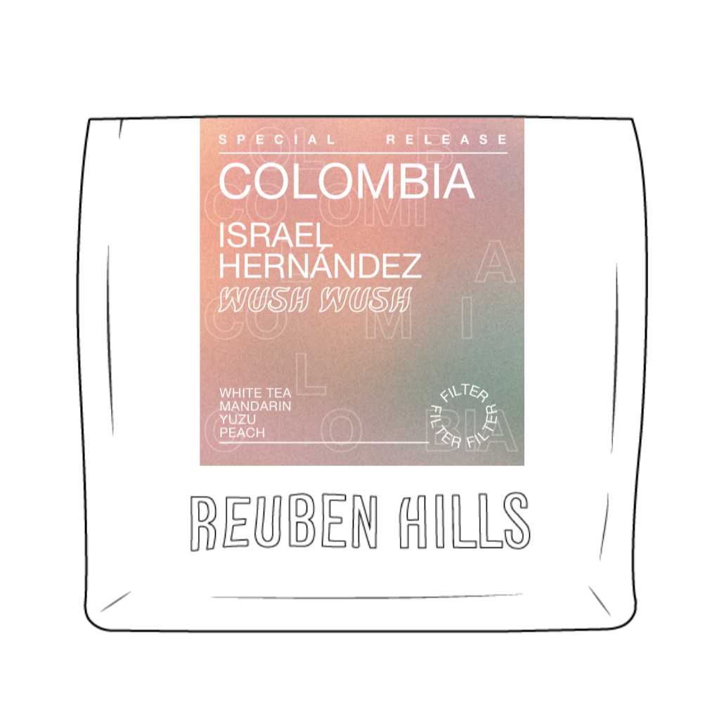 Tea package with 'Reuben Hills' branding on a white background